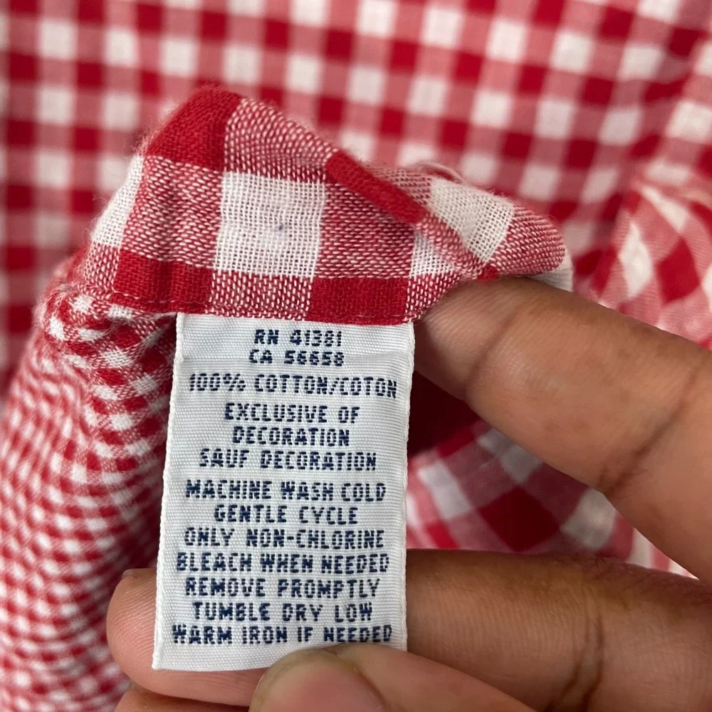 Polo Ralph Lauren Shirt 2XL Red Gingham Plaid Preppy Long Sleeve Button Front